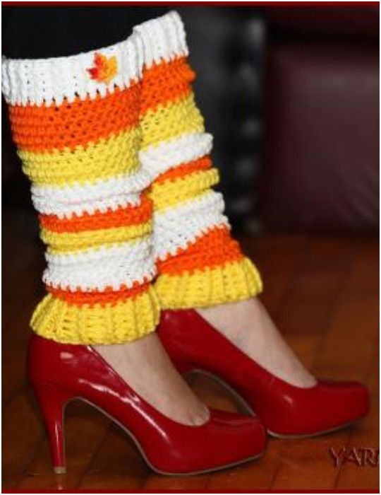 Crochet Candy Corn Leg Warmers 