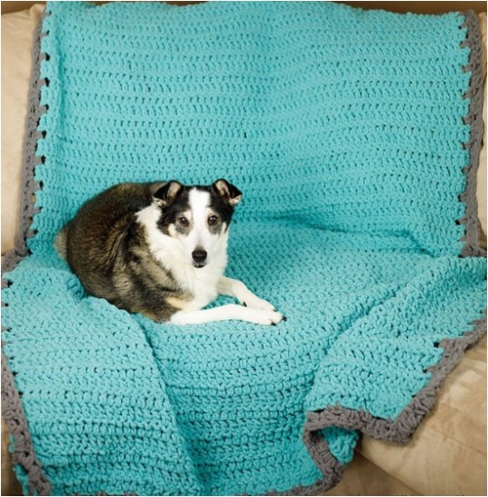 Crochet Dog Blanket Couch Cover