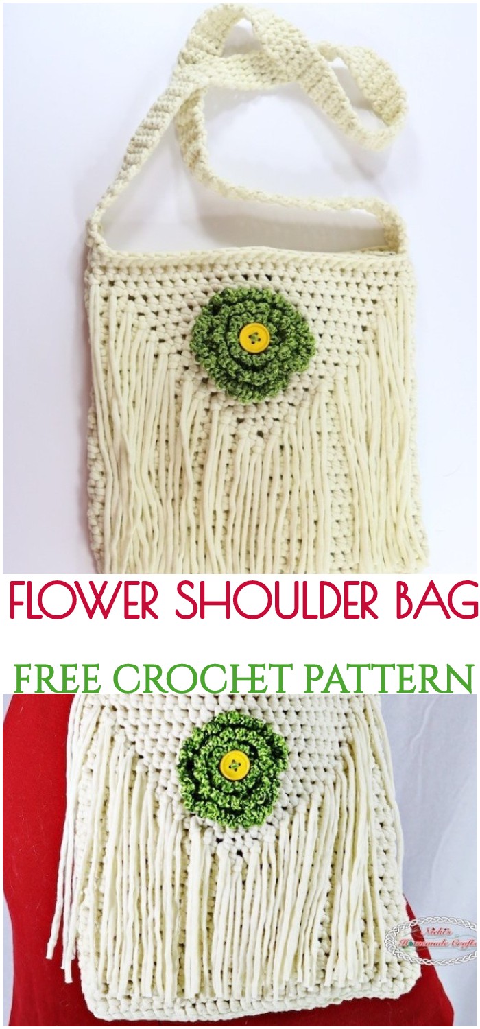 Crochet Flower Shoulder Bag