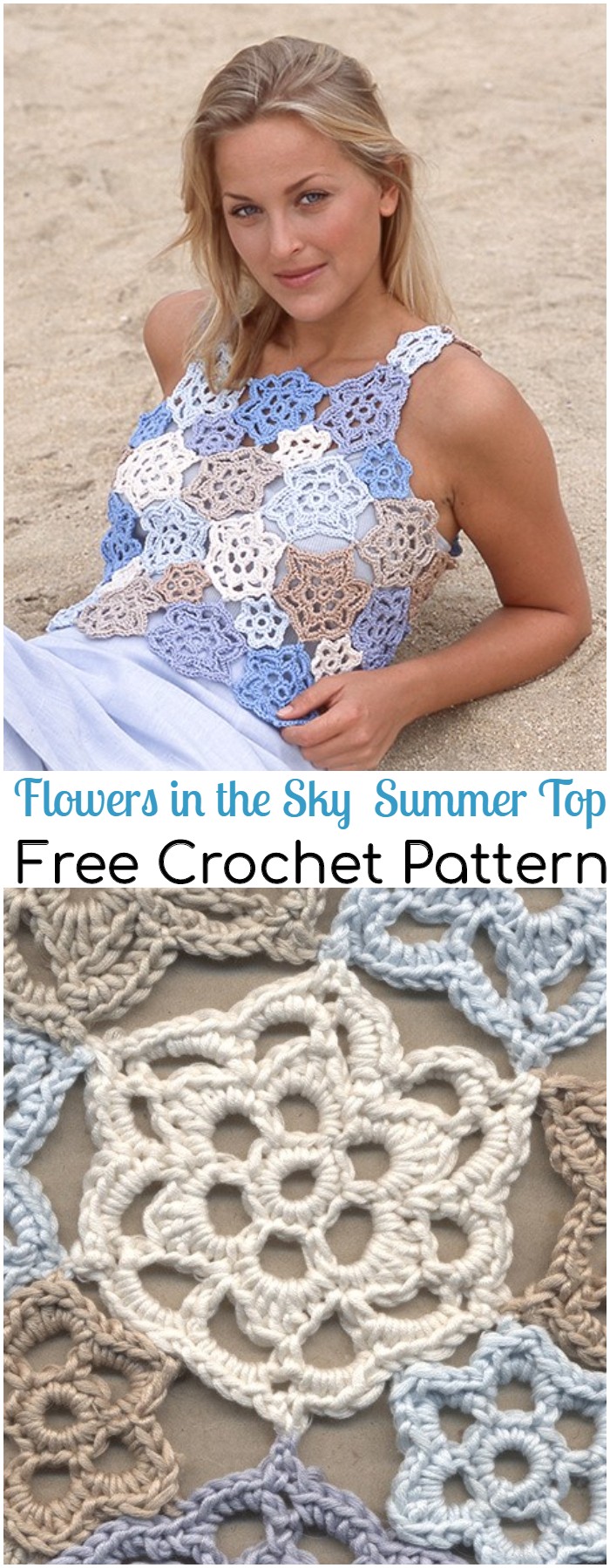 Crochet Flowers in the Sky Summer Top