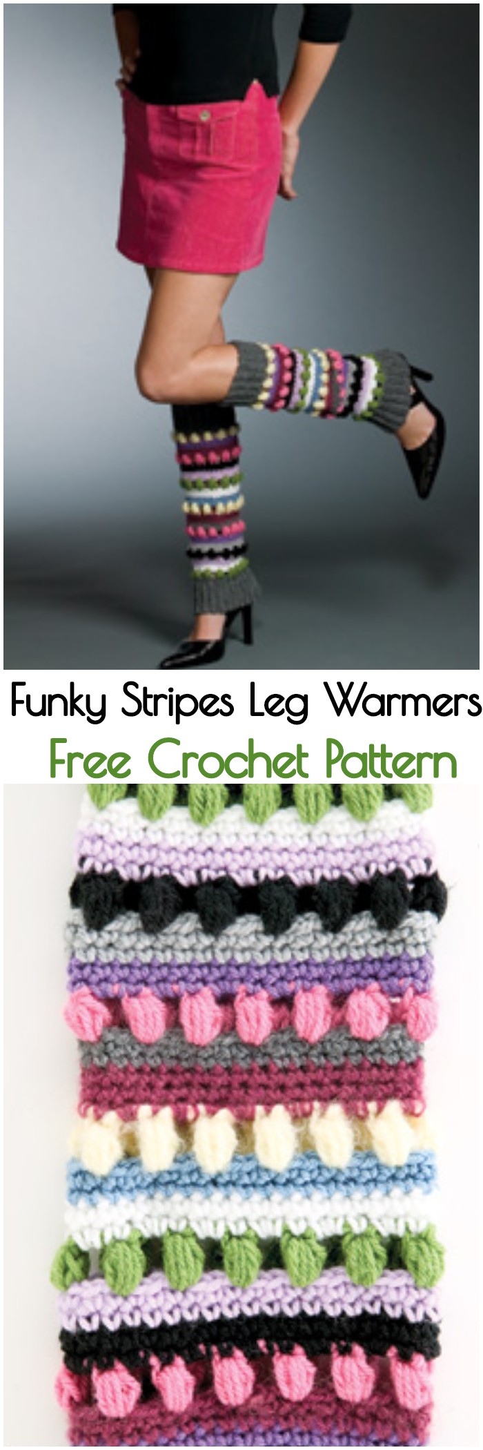 Crochet Funky Stripes Leg Warmers