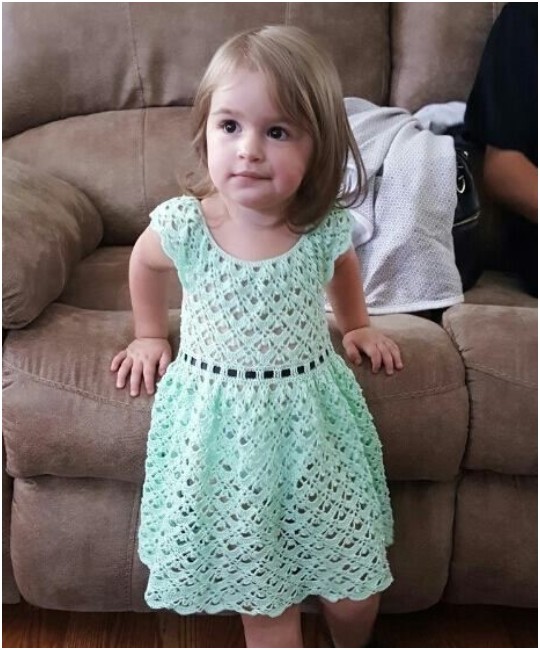 Crochet Gemstone Lace Toddler Dress