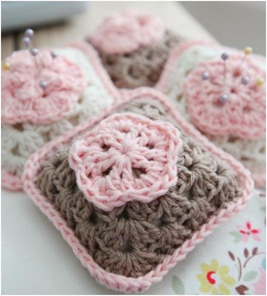 Crochet Granny Square Pincushion