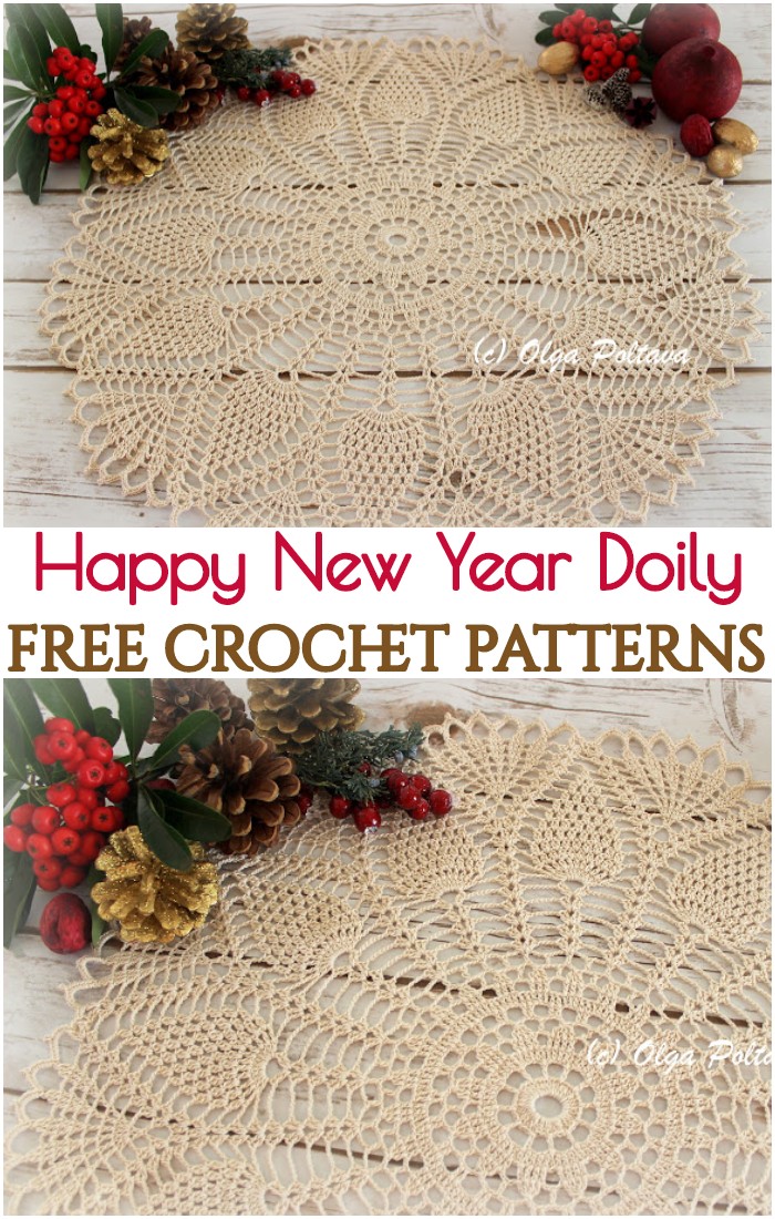 Crochet Happy New Year Doily