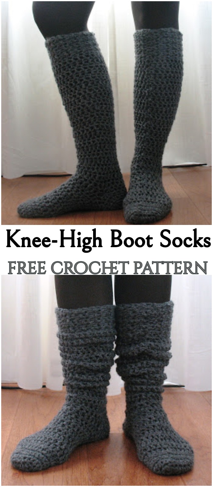 Crochet Knee-High Boot Socks