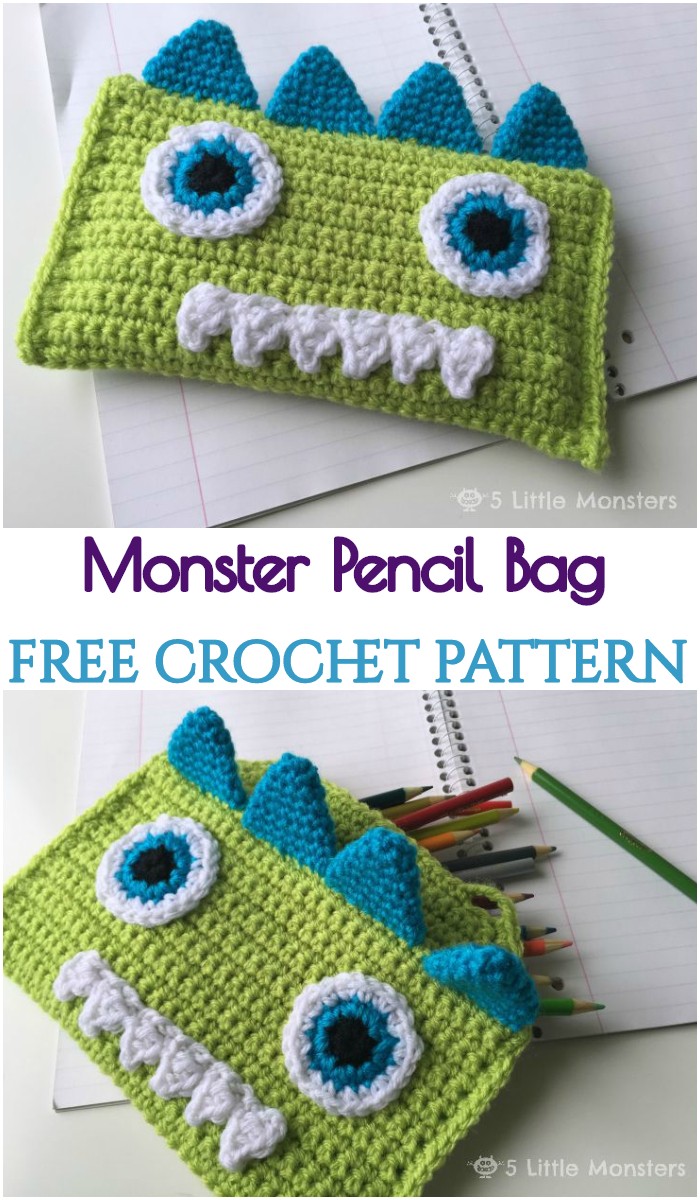 Crochet Monster Pencil Bag