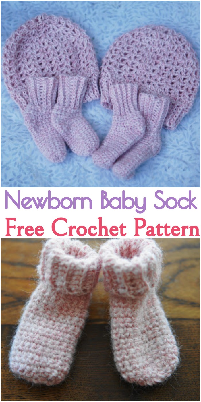Crochet Newborn Baby Sock