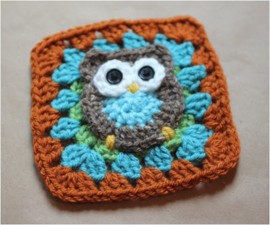 Crochet Owl Granny Square