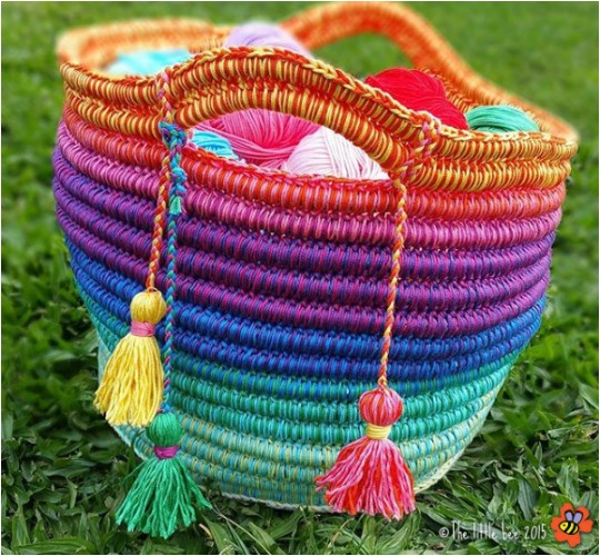 Crochet Rainbow Basket