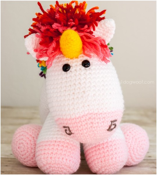 Crochet Rainbow Cuddles Unicorn
