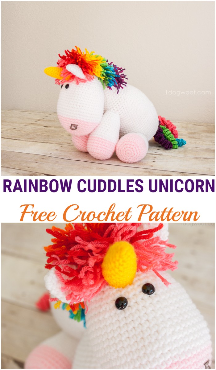 Crochet Rainbow Cuddles Unicorn