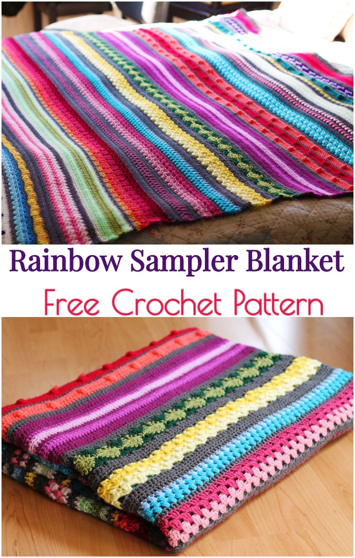 Crochet Rainbow Sampler Blanket