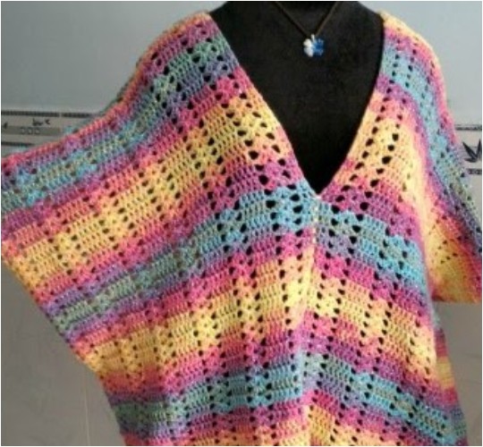 Crochet Sherbet Kaftan Top