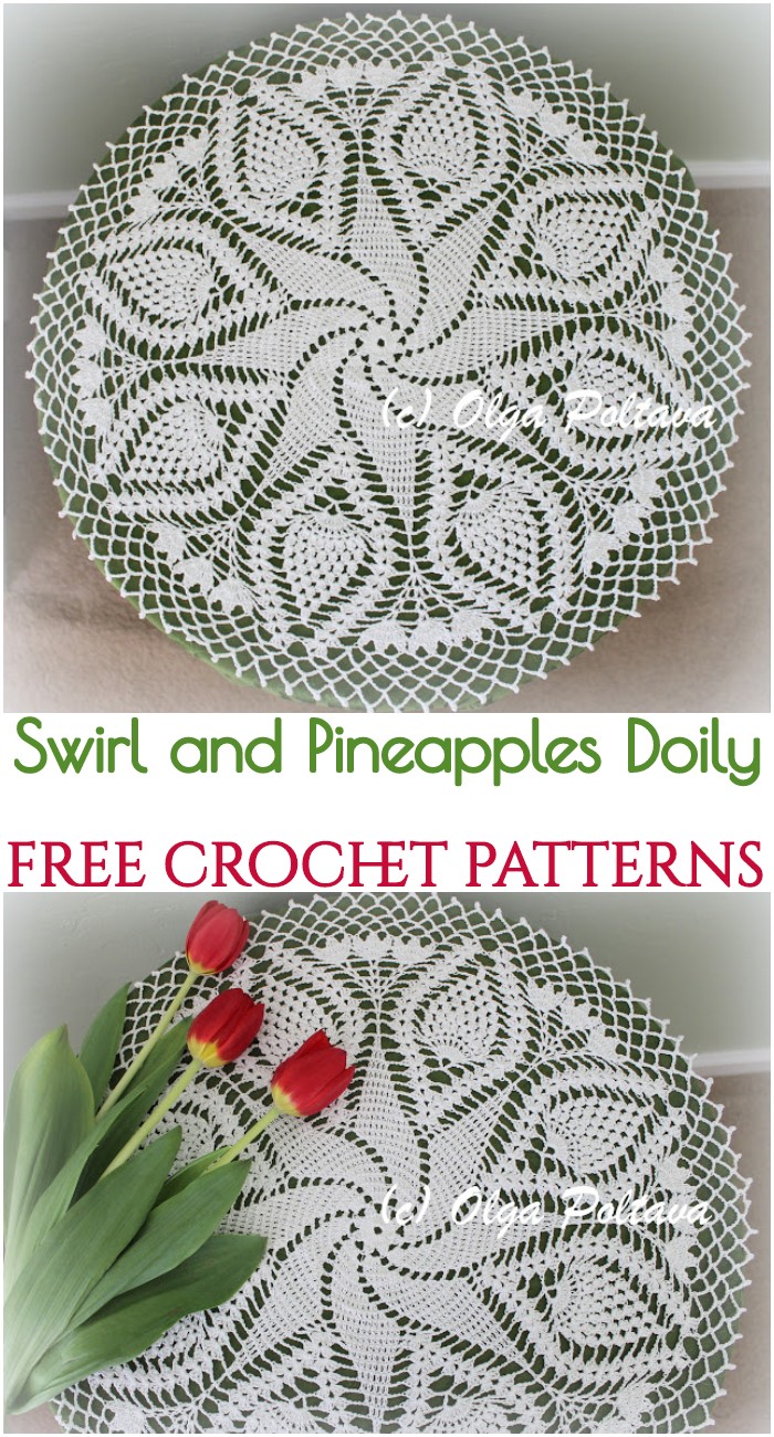 Crochet Swirl and Pineapples Doily