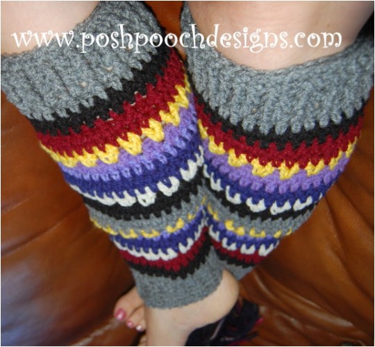 Crochet Yarn Stash Busting Leg Warmers_