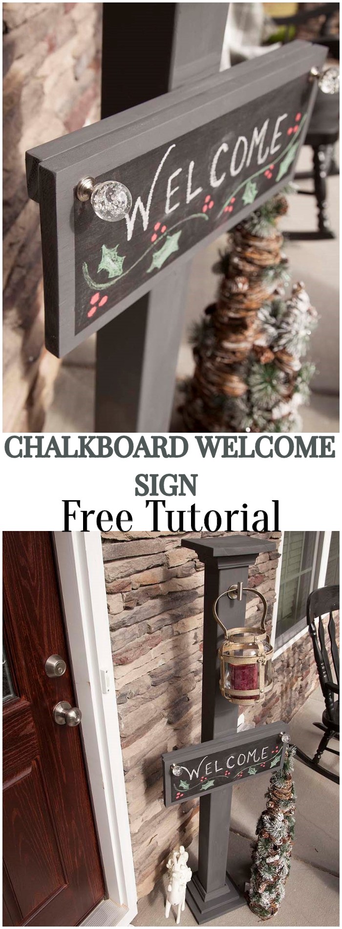 DIY Chalk Board Welcome Sign