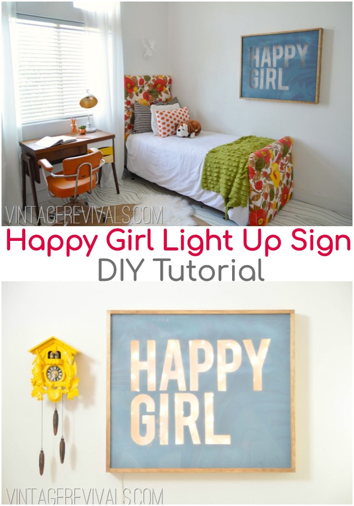 DIY Happy Girl Light Up Sign
