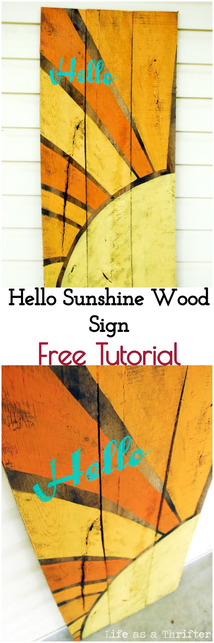 DIY Hello Sunshine Wood Sign