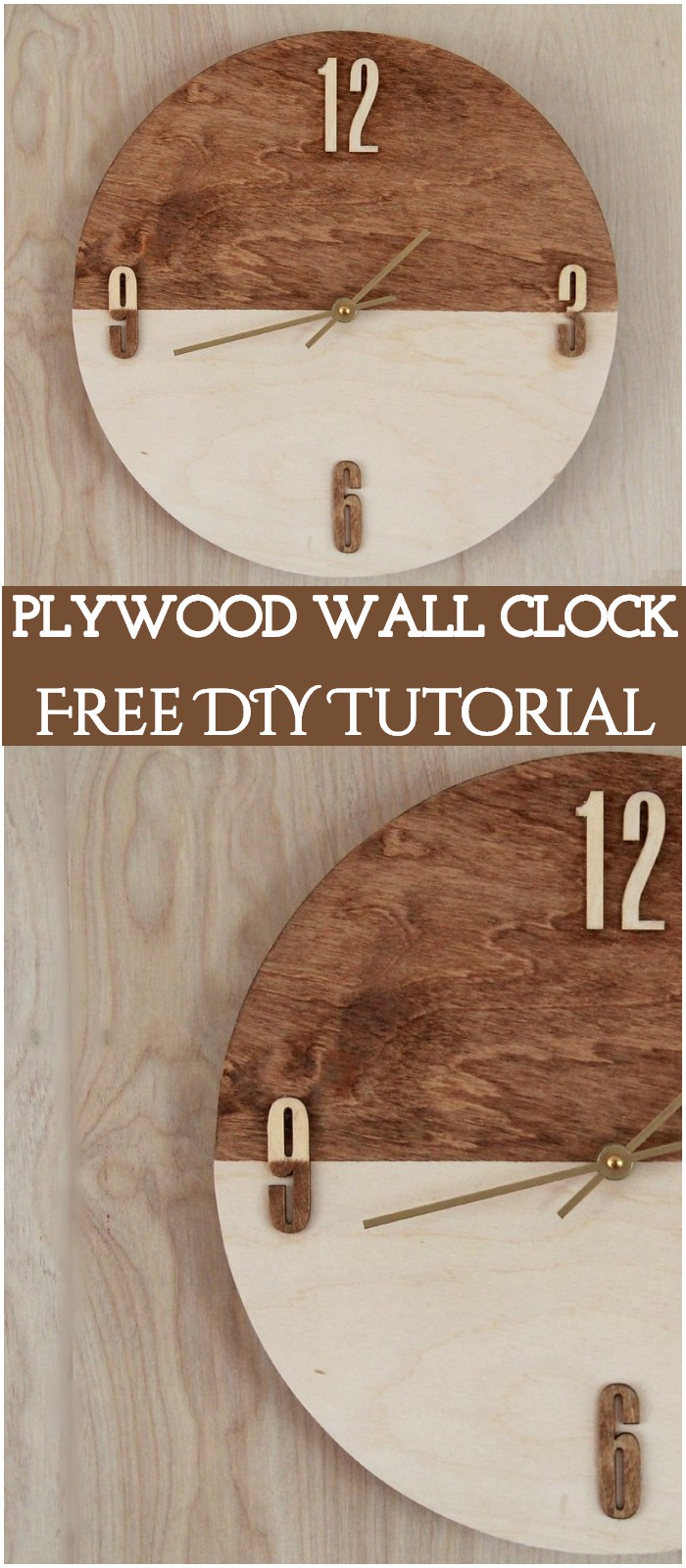 DIY Stained Plywood Wall Clock