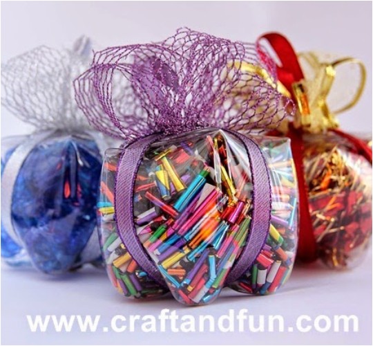 DIY Recycled Plastic Bottle Christmas Gifts