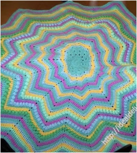 Crochet Basic Round Ripple Afghan Pattern
