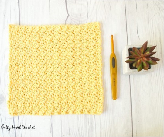 Crochet Lemon Peel Stitch Dishcloth
