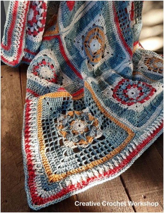 Crochet Pattern For A Block Afghan