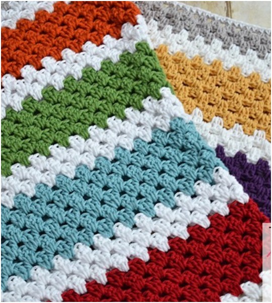 Crochet Stashbuster Granny Stripe Afghan