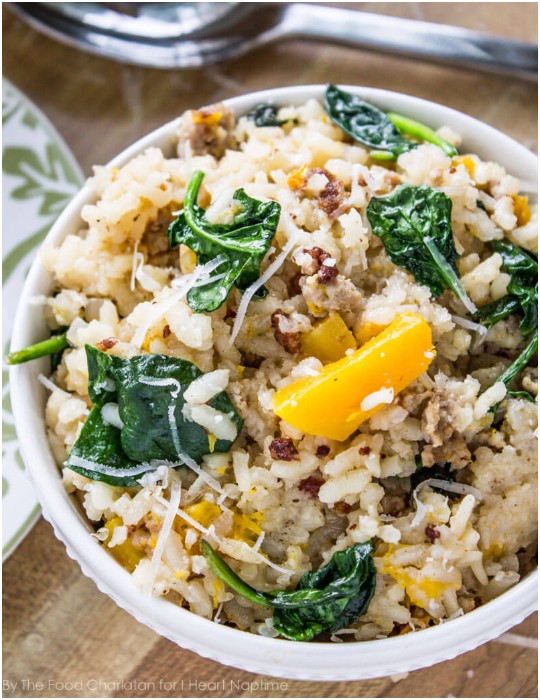 Slow Cooker Risotto With Butternut Squash And Sausage
