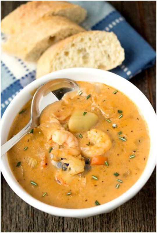 Creamy Seafood Chowder with Homemade Seafood Stock