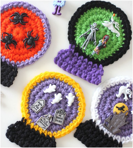 Crochet Halloween Snowglobes