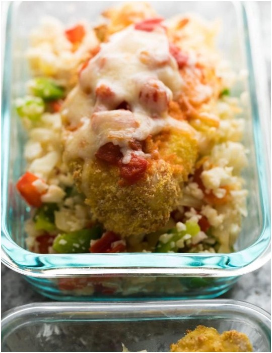 Mexican Chicken Parm Meal Prep Bowls
