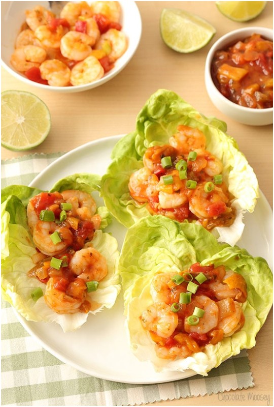 Salsa Shrimp Lettuce Wraps