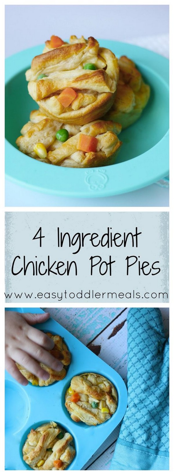 4 Ingredient Mini Chicken Pot Pies