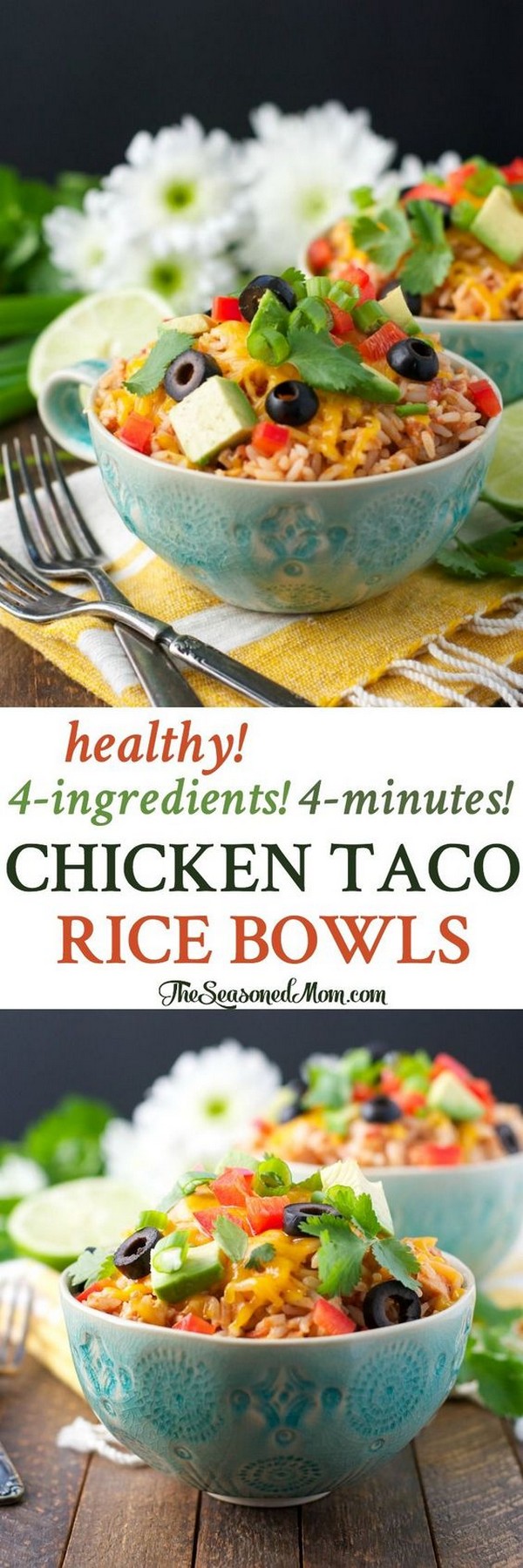 4-ingredient 4-Minute Chicken Taco Rice Bowls