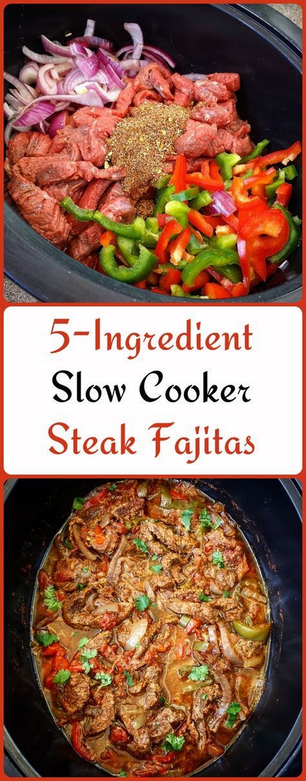 5-ingredient Slow Cooker Steak Fajitas