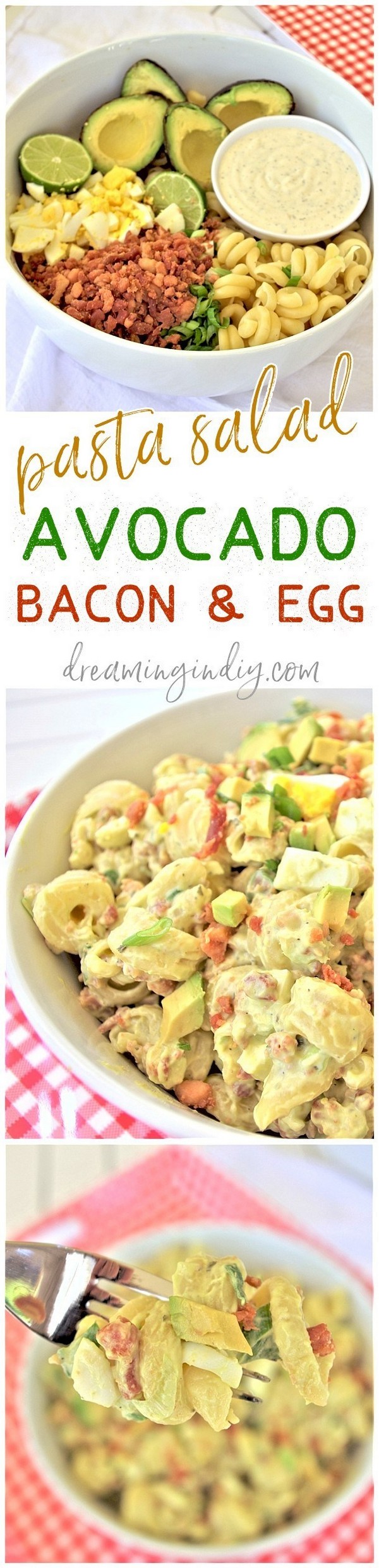 Avocado Egg And Bacon Pasta Salad