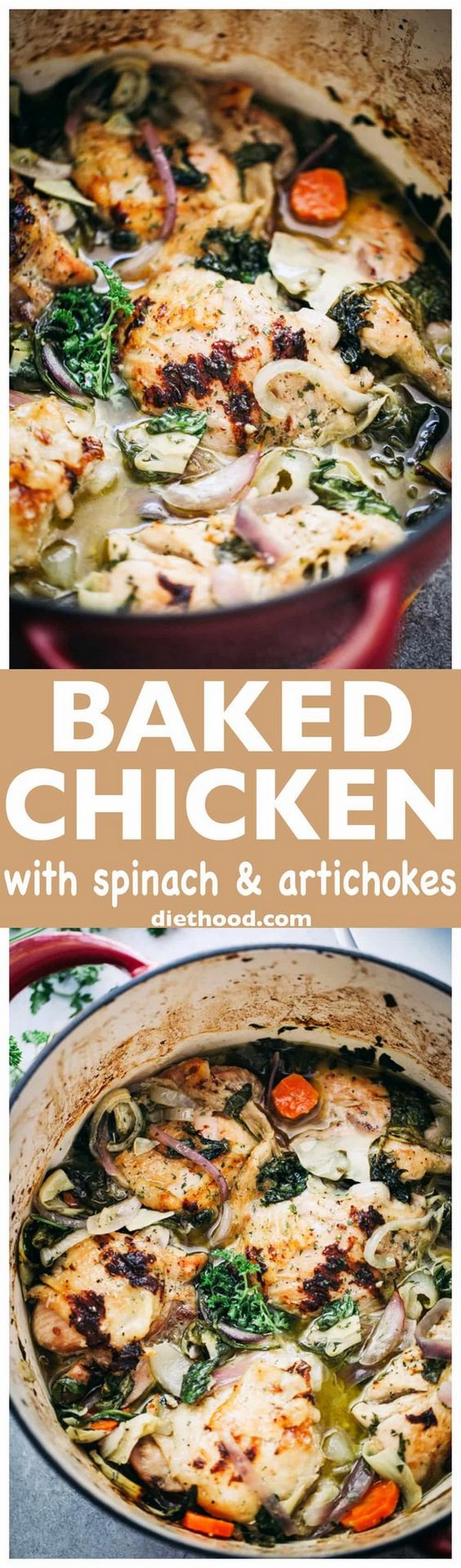 Baked Chicken Recipe With Spinach & Artichokes