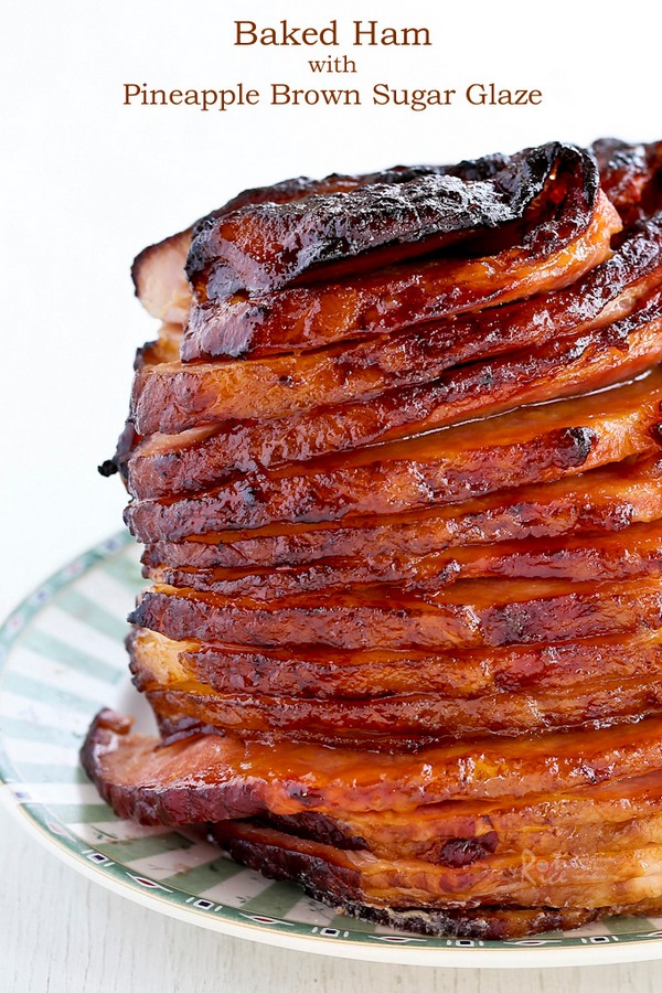 Baked Ham With Pineapple Brown Sugar Glaze