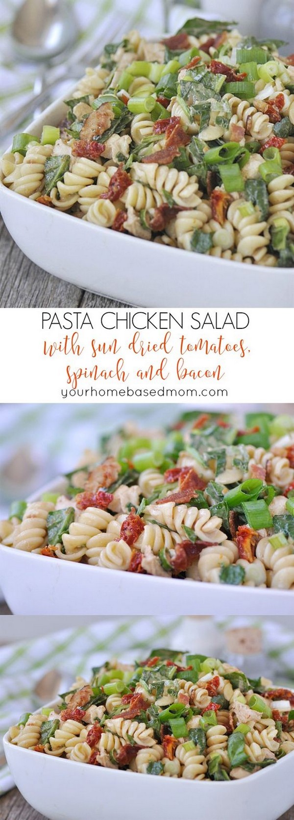 Chicken Pasta Salad With Sun Dried Tomatoes Spinach And Bacon