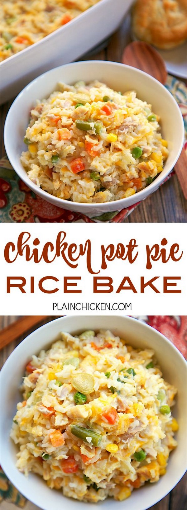 Chicken Pot Pie Rice Bake