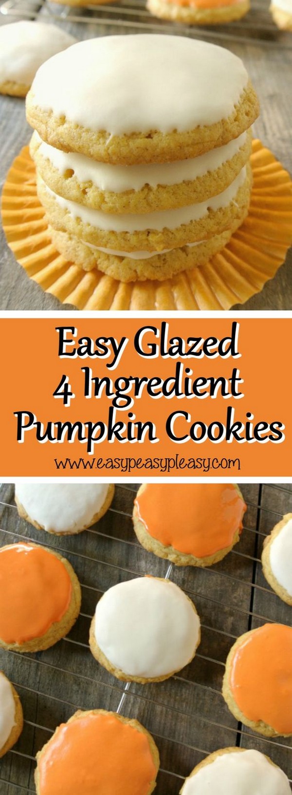 Easy Glazed 4 Ingredient Pumpkin Cookies