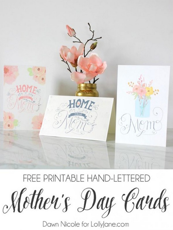 Free Printable Hand Lettered Mother’s Day Cards