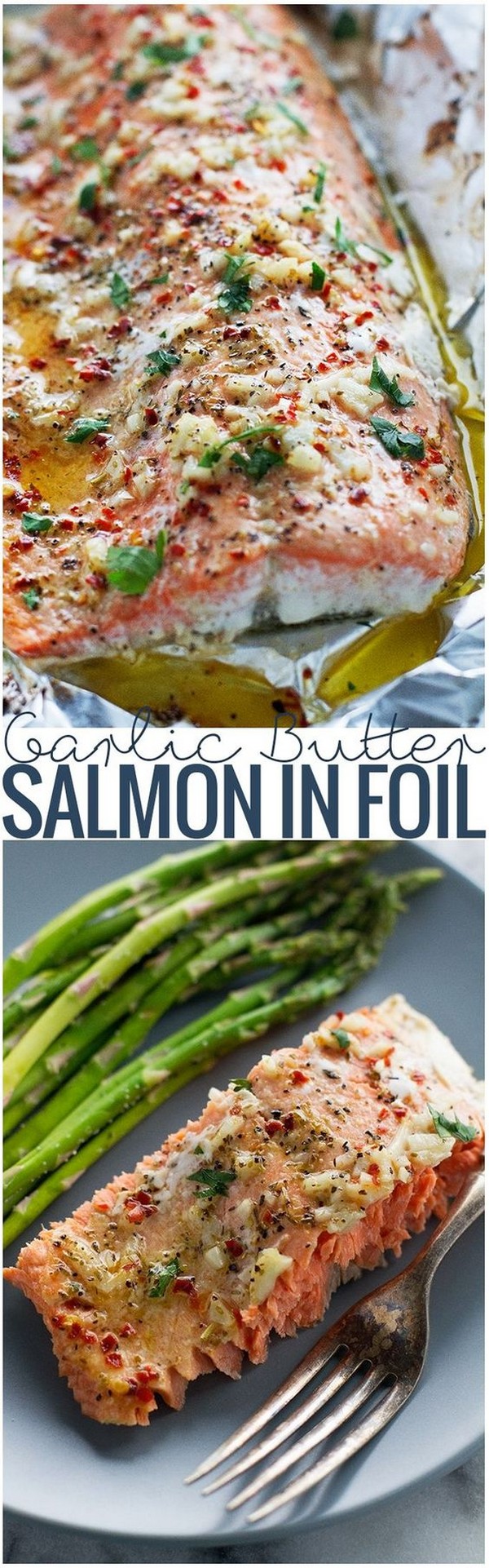 Garlic Butter Baked Salmon In Foil