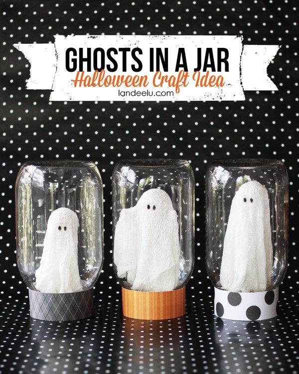 Halloween Craft Ghosts In A Jar