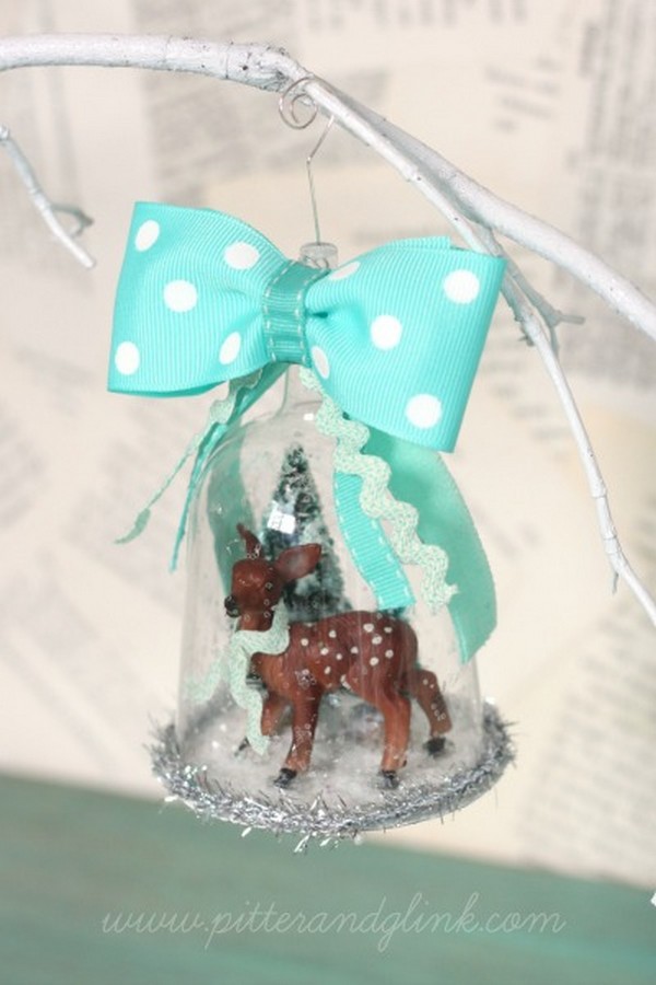 Handmade Deer Snow Globe Ornament