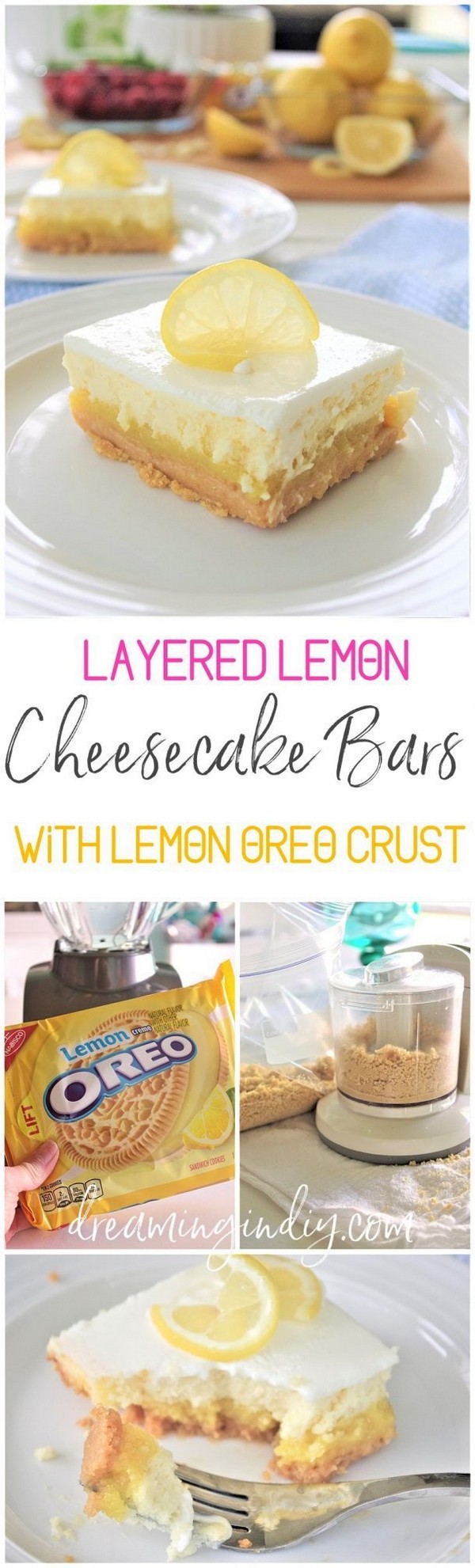 Lemon Sour Cream Cheesecake Dessert Bars