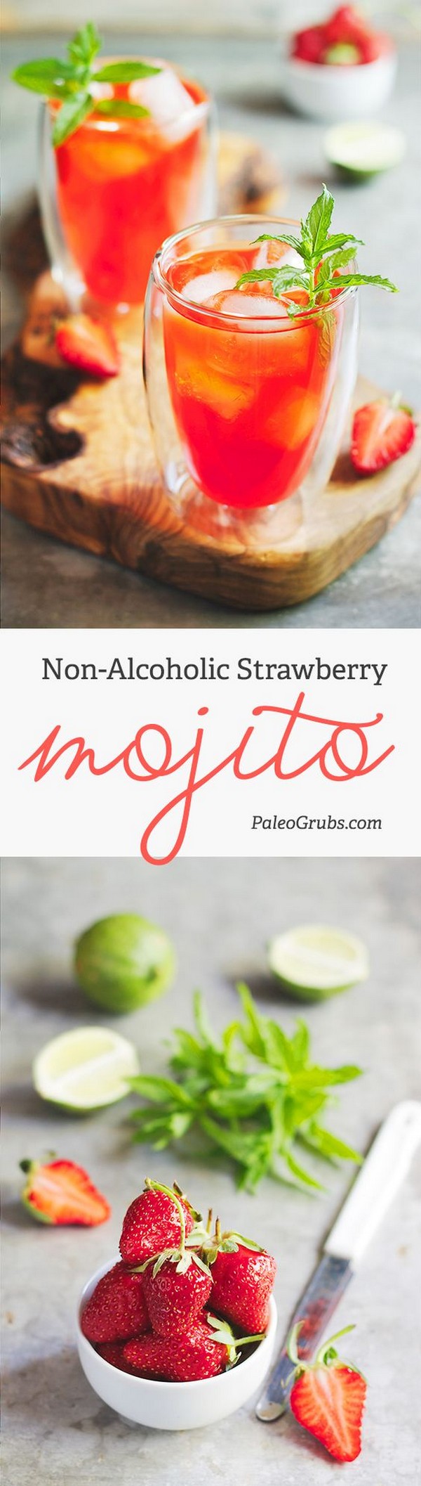 Non-Alcoholic Paleo Strawberry Mojito