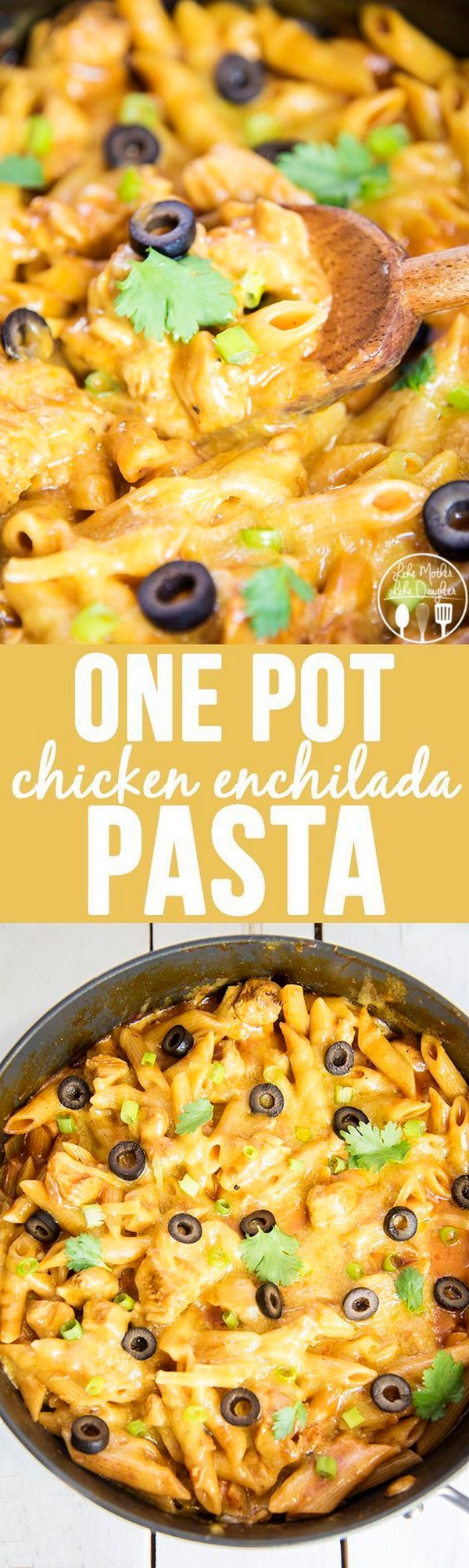 One Pot Chicken Enchilada Pasta