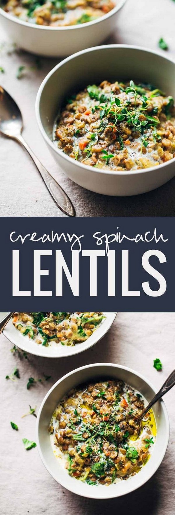 One-Pot Creamy Spinach Lentils